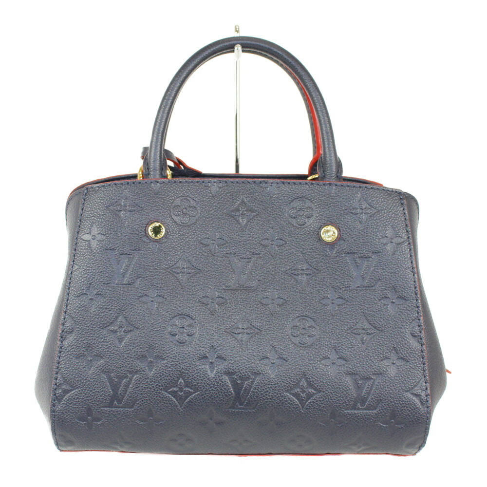 Louis Vuitton Navy LV Monogram red Montaigne Blue Empreinte leather handbag